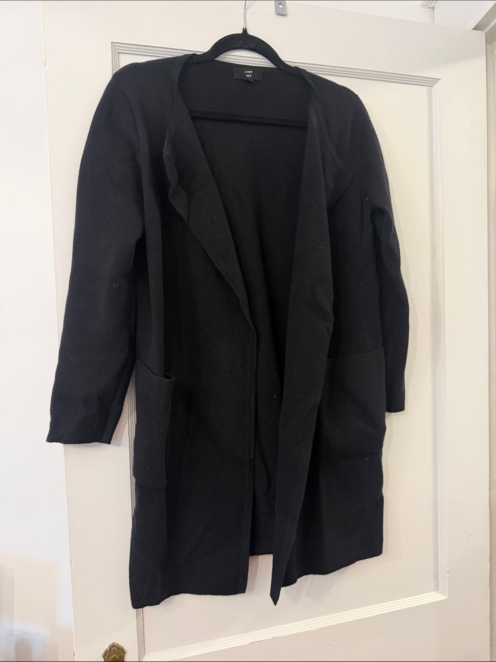 J. Crew Black Open-Front Long Blazer Cardigan